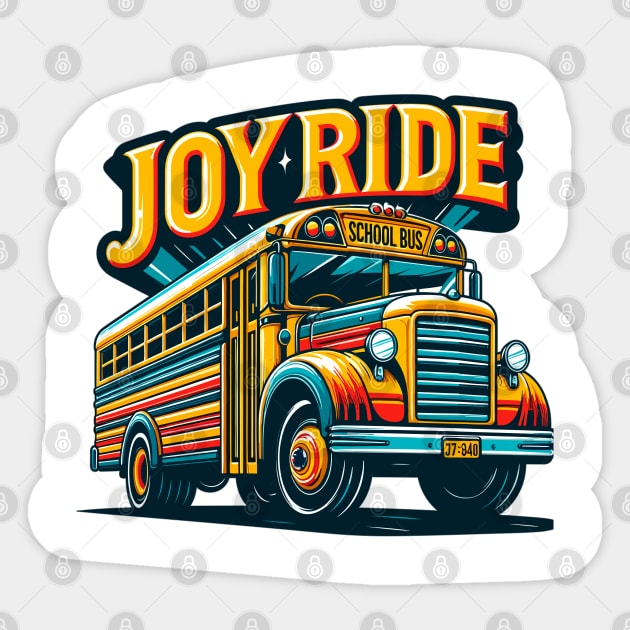School Bus, Joy Ride Sticker by Vehicles-Art